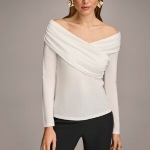 Donna Karan Women's Off-The-Shoulder Long-Sleeve Top Size XL New Without Tags